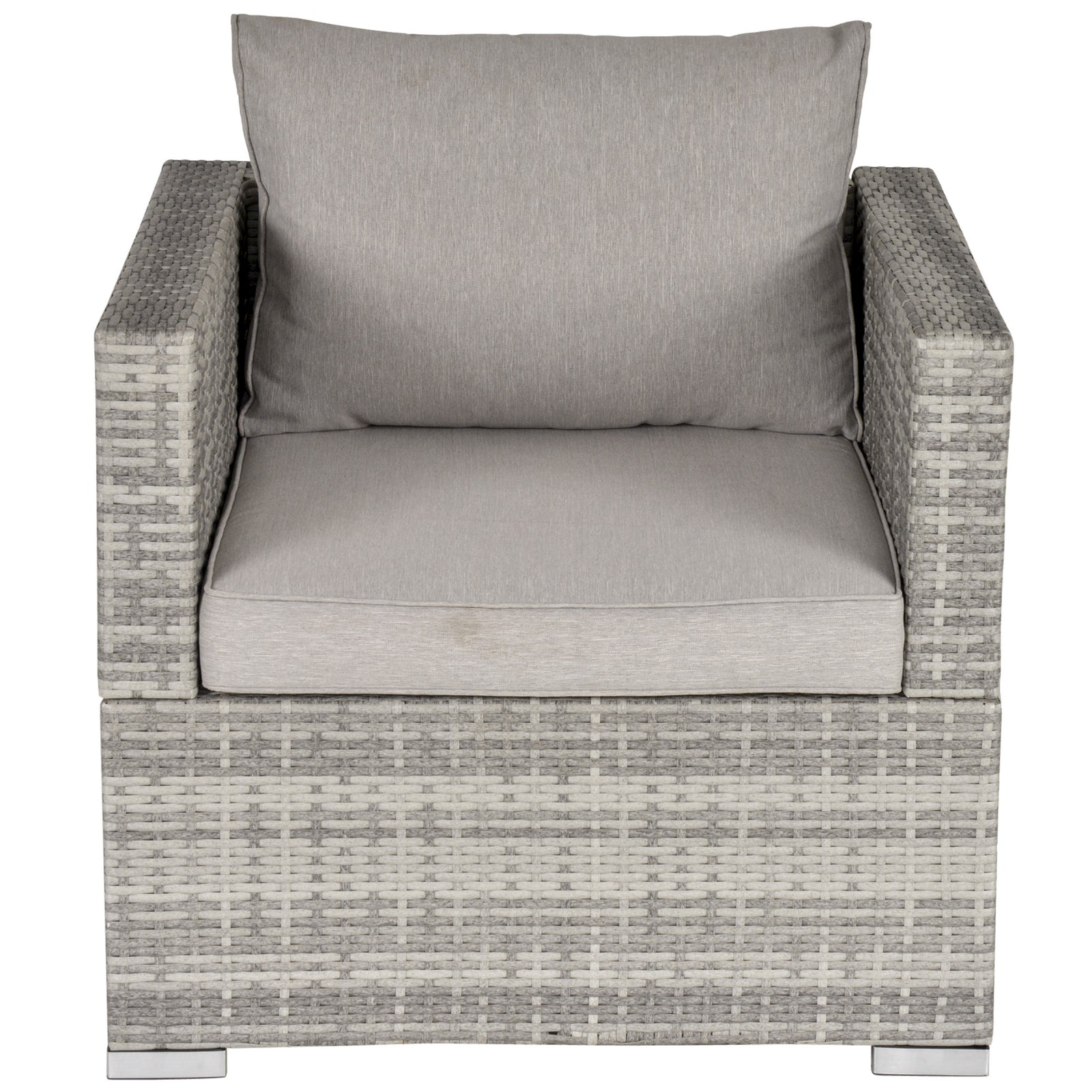 Outdoor Single Wicker Furniture Sofa W/padded Cushion Garden | Gray