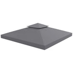 3x3m Gazebo Top Cover Double Tier Canopy Replacement | Dark Gray