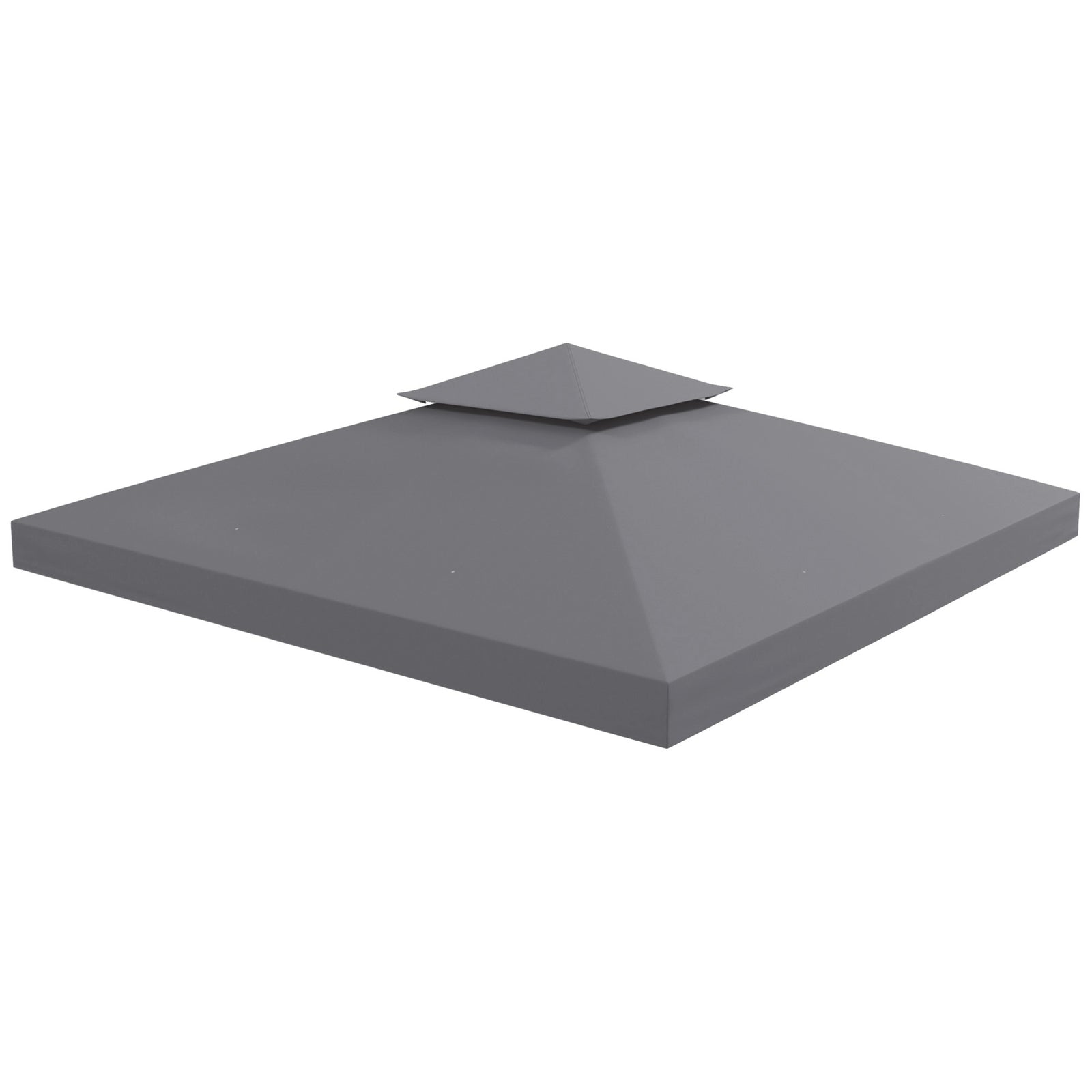 3x3m Gazebo Top Cover Double Tier Canopy Replacement | Dark Gray