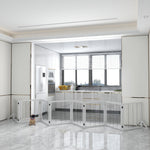 8 Panels Freestanding Dog Barrier For S And M Dogs | White