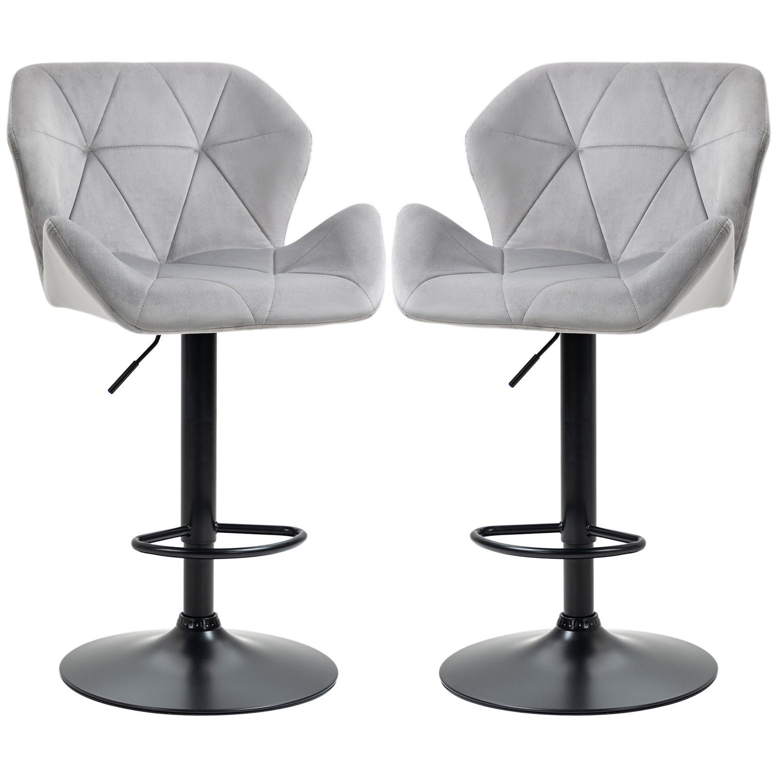 Set Of 2 Luxurious Velvet-touch Bar Stools