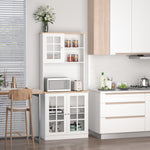 Home Sideboard Cabinet With Glass Doors, Shelves