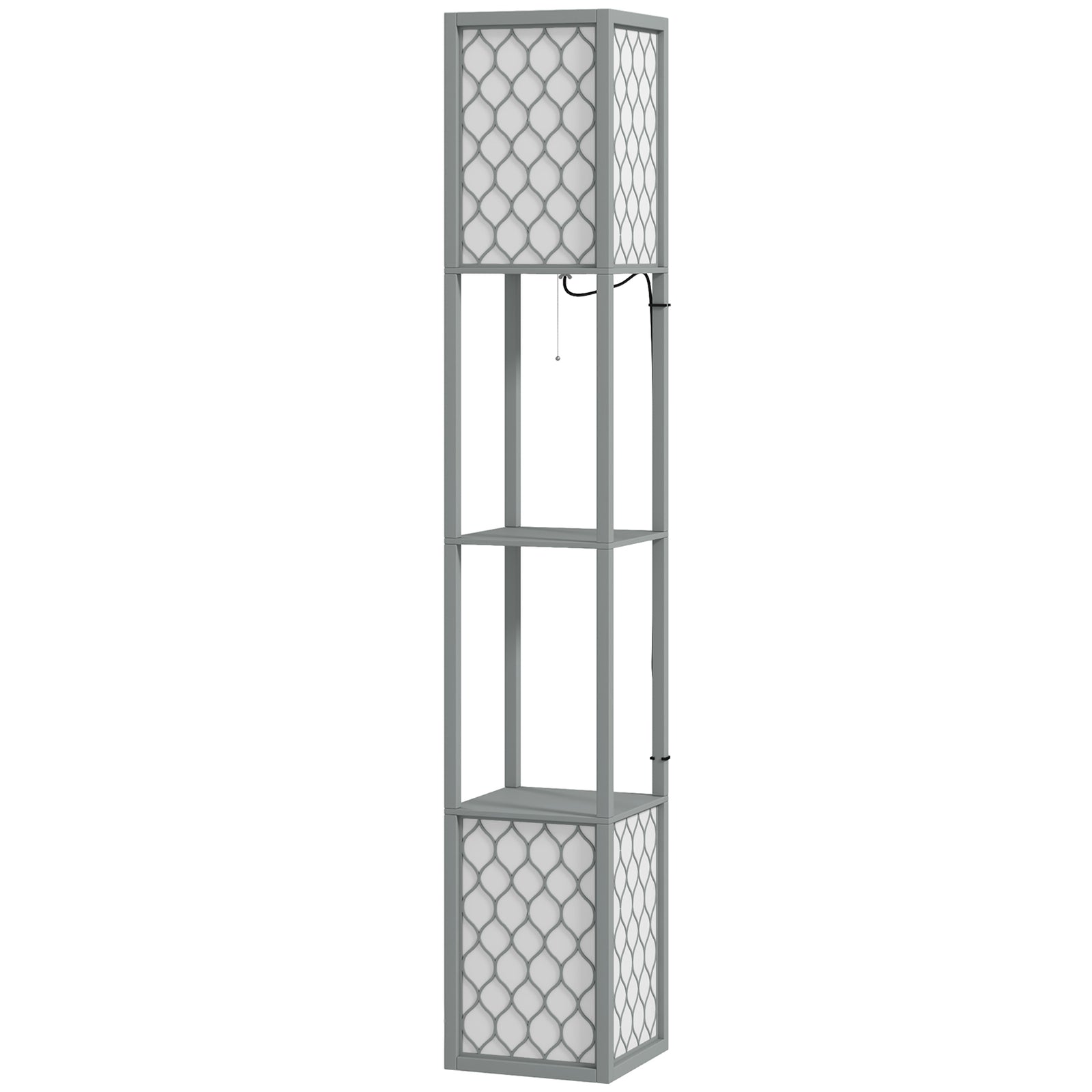 2-light Modern Floor Lamp With Shelves Living Room Bedroom | One Size | Gray