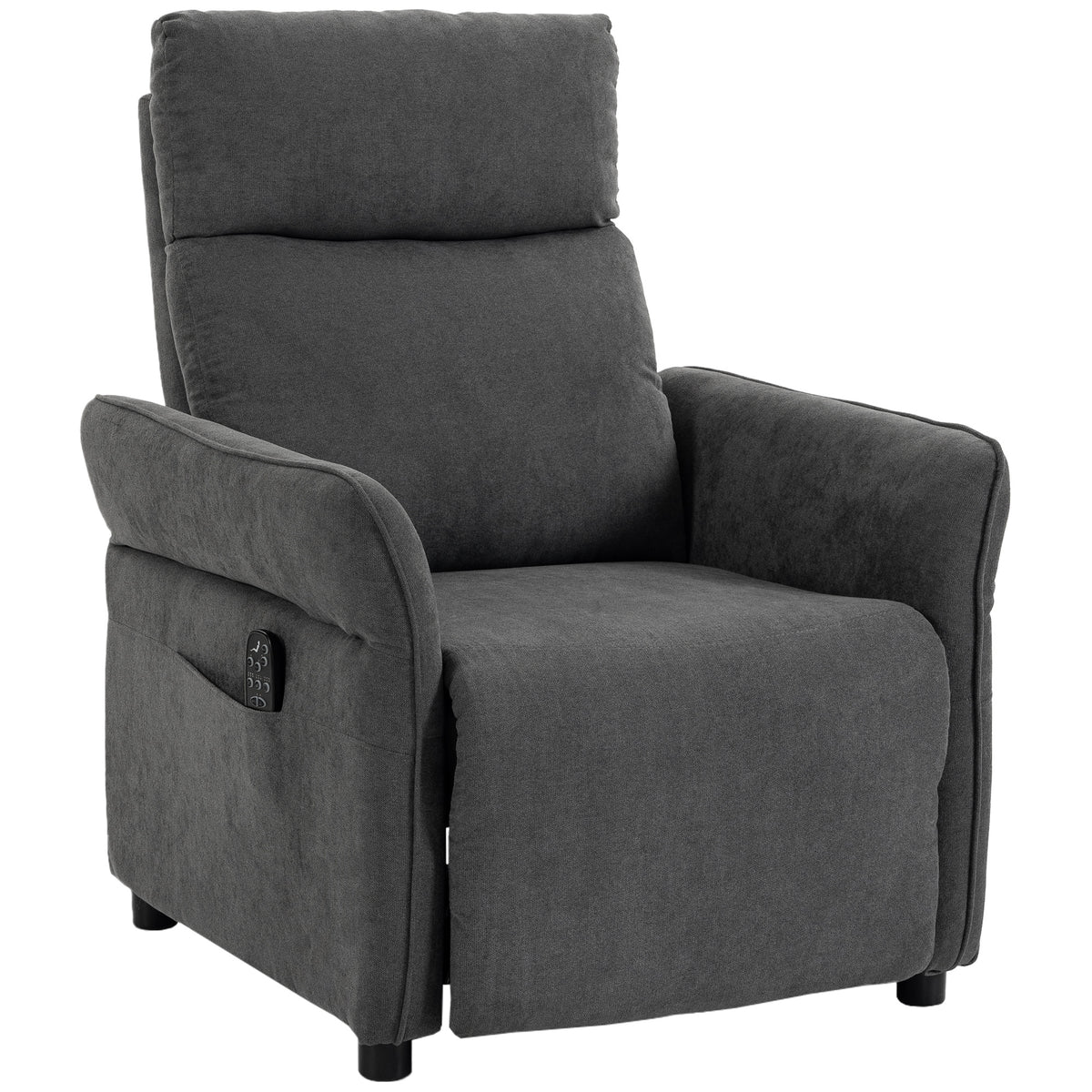 Recliner Armchair, Manual Recliner Chair, Massage & Heat | Dark Grey