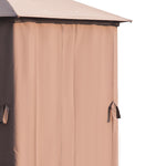 Gazebo Canopy 2 Tier Patio Shelter Steel For Garden | Brown