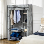Fabric Wardrobe W/ Shelves Hanging Rail Foldable Closets