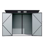 4x8ft Outdoor Storage Shed – Galvanized Steel Garden Shed Lockable With Double Doors & 2 Vents
