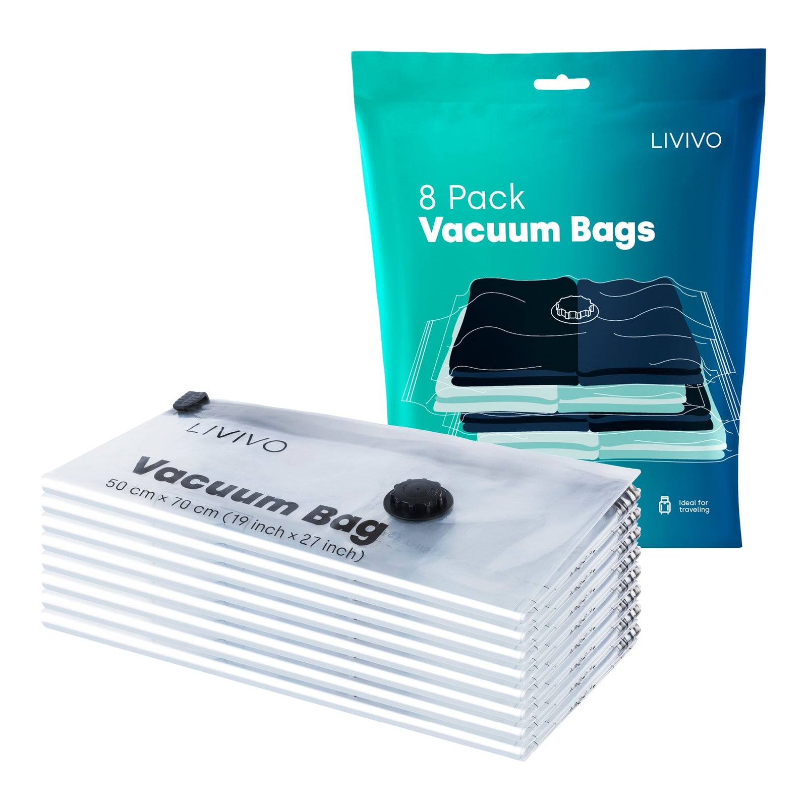 8 Pack Vacuum Bags - Black