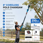 Cordless 6-inch Gardening Electric Chainsaw With Telescoping Pole