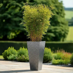 Zinc Galvanised Tall Flared Tapered Square Planter | 30cm x 30cm x 70cm | Silver Black