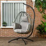 Swing Chair With Metal Stand, Foldable Basket, Cupholder