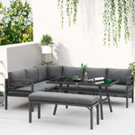 8-seater Aluminium Garden Dining Sofa Set