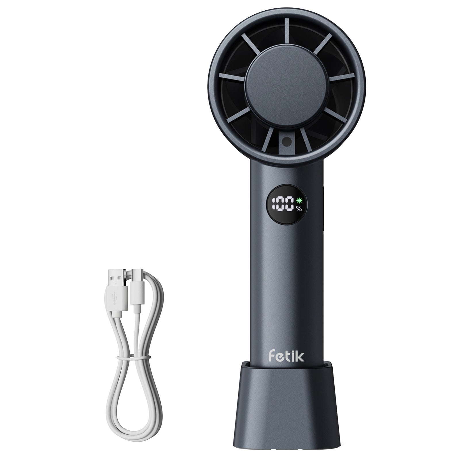 Portable Handheld Fan – 12h Long Battery Life, 3600mah Usb Rechargeable Mini Fan | Blue