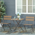3 Pcs Foldable Garden Bistro Set Folding Table And Chairs
