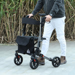 4 Wheel Rollator Walker With Seat And Bags Adjustable | One Size | Silver