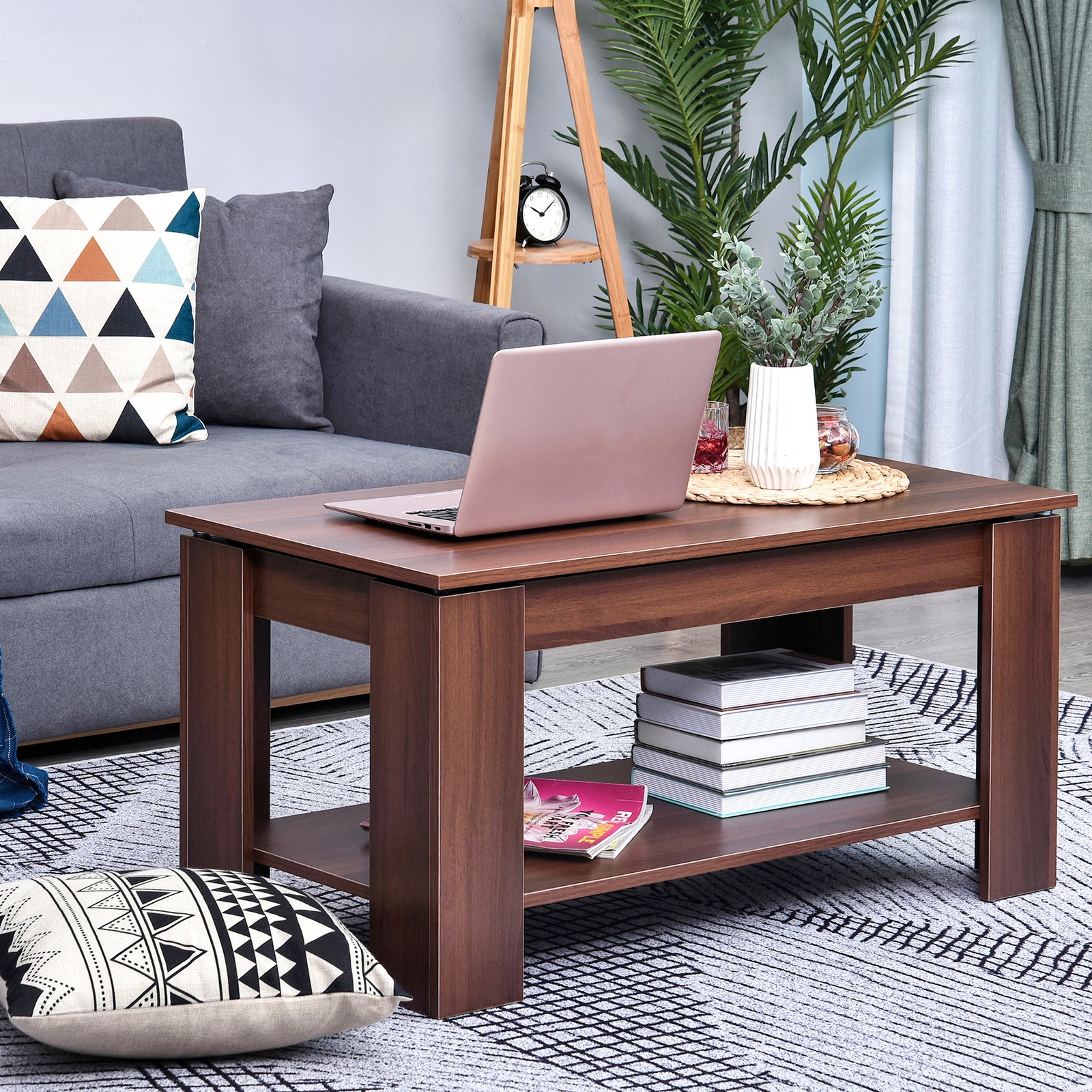 Lift Up Top Coffee Table With Hidden Storage