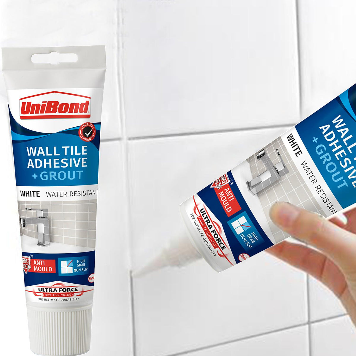 Anti Mould 2 In 1 Wall Tile Adhesive & grout For Easy Tiling 300g | Set of 5