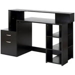 Multi-storage & Workstation Desk Table Storage Shelves Home | Jet Black