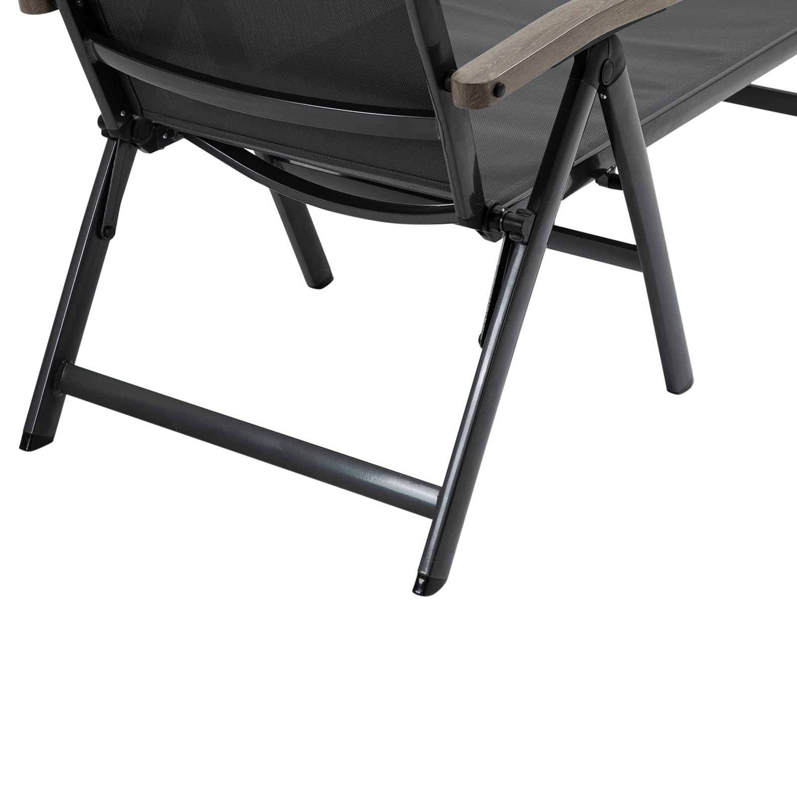 Outdoor Folding Sun Lounger W/ Adjustable Backrest | Gray