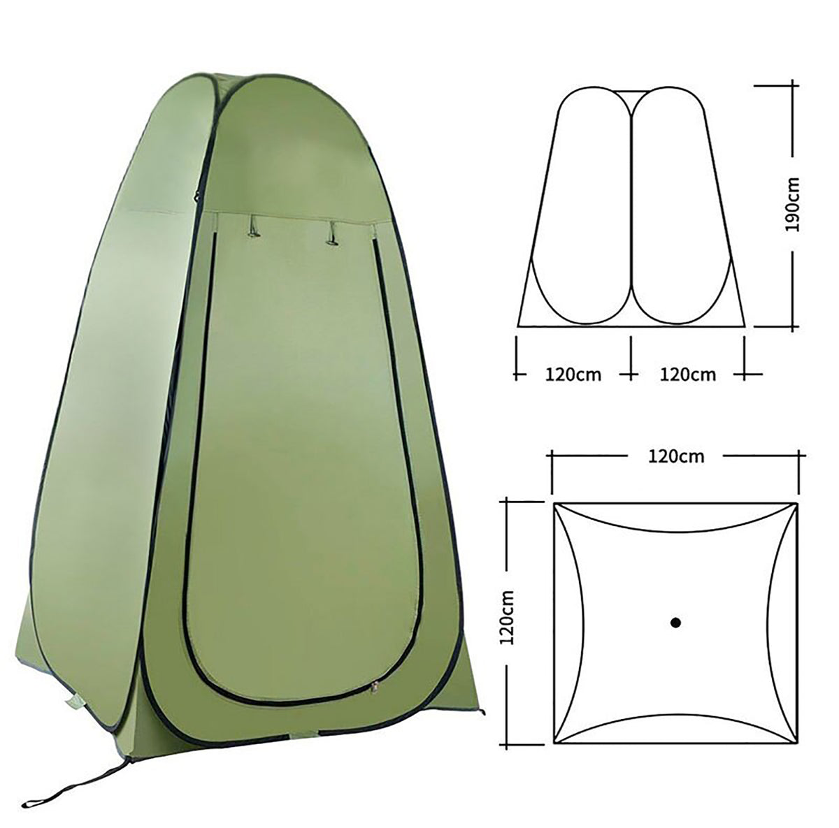 Portable Pop Up Toilet Tent Instant Foldable Camping Privacy Shower Changing Tent | Green