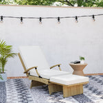 Foldable Rattan Garden Recliner Chair W/ Cushion, Footrest | Beige