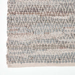Real Leather Handwoven Diamond Pattern Rug | 150cm x 240cm | Grey