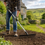 Stainless Steel Garden Tooth Rake – Adjustable Handle Length | Large