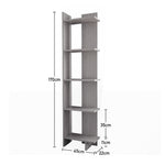 Modern 5-tier Corner Bookshelf Shelf Unit | Grey
