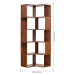 5-tier/6-tier Wooden L-shaped Corner Storage Shelf | Small Double | Walnut