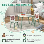 Kids Table And Chairs, Children Desk With 2 Chairs | Green