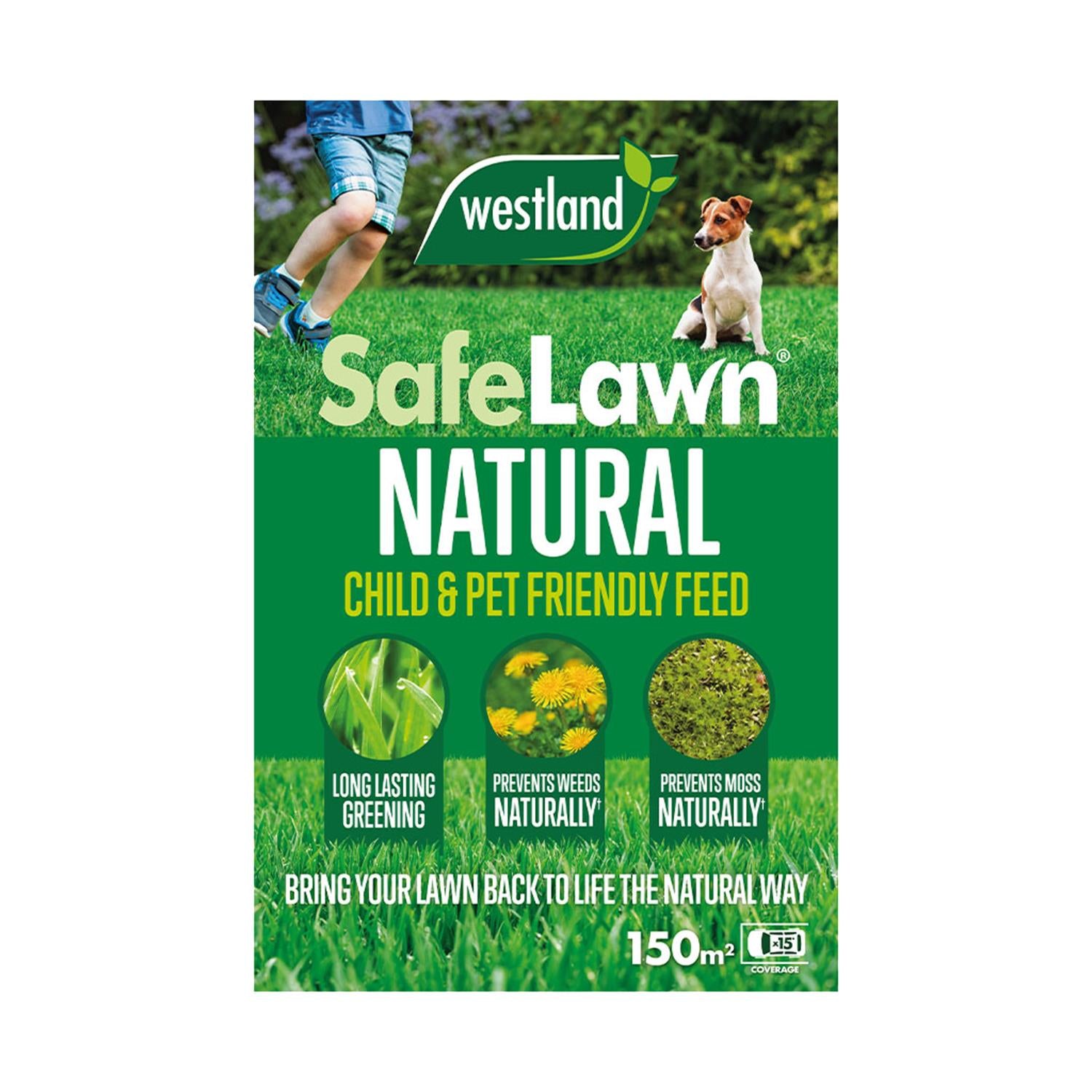 Safelawn 100% Natural Lawn Feed - Child & Pet Friendly | 1 x 150sqm