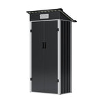 3x2ft Outdoor Metal Garden Storage Shed Small Garden Shed | Black & White