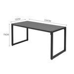 3-Piece Outdoor Patio Furniture Set with 2 Benches, WPC Top & Metal Frame Garden Patio Furniture Set with Parasol Hole