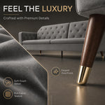 Victoria Velvet Sofa Bed 3 Seater | Light Grey
