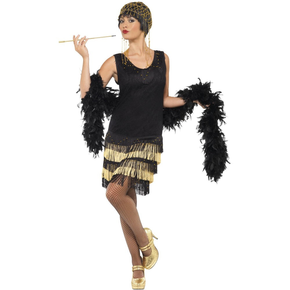 1920s Fringed Flapper Costume | Large