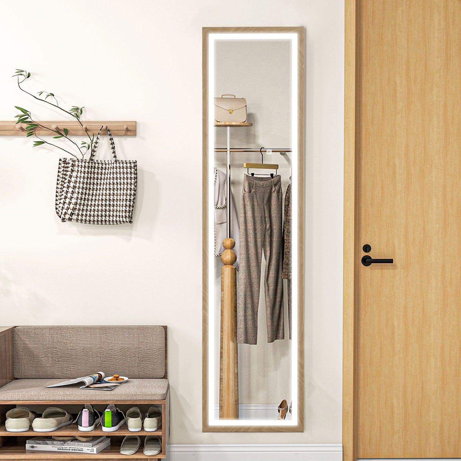 Dimming Full Length Mirror With Lights | Yellow