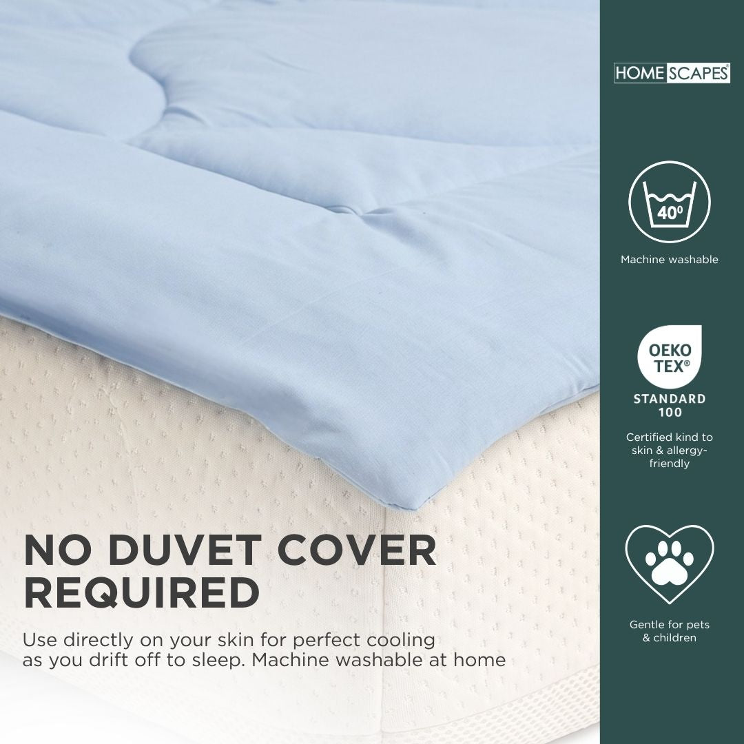 Cooling Blanket, Summer Coverless Duvet | EU Single | Blue