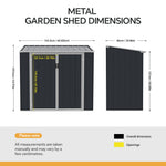Outdoor Metal Storage Shed For Garbage Bins, Lockable Trash Can Storage With Pent Roof