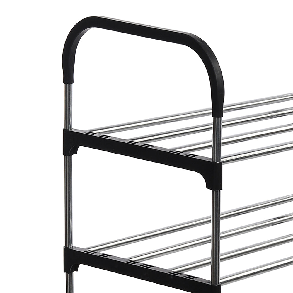 Multi Tiers Shoe Rack Organizer Stackable Space Saving Shoe Shelf | 3 | Black