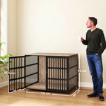 Dog Crate Furniture, 100cm Dog Cage With Anti-chew Resistant Mesh | XL | Brown