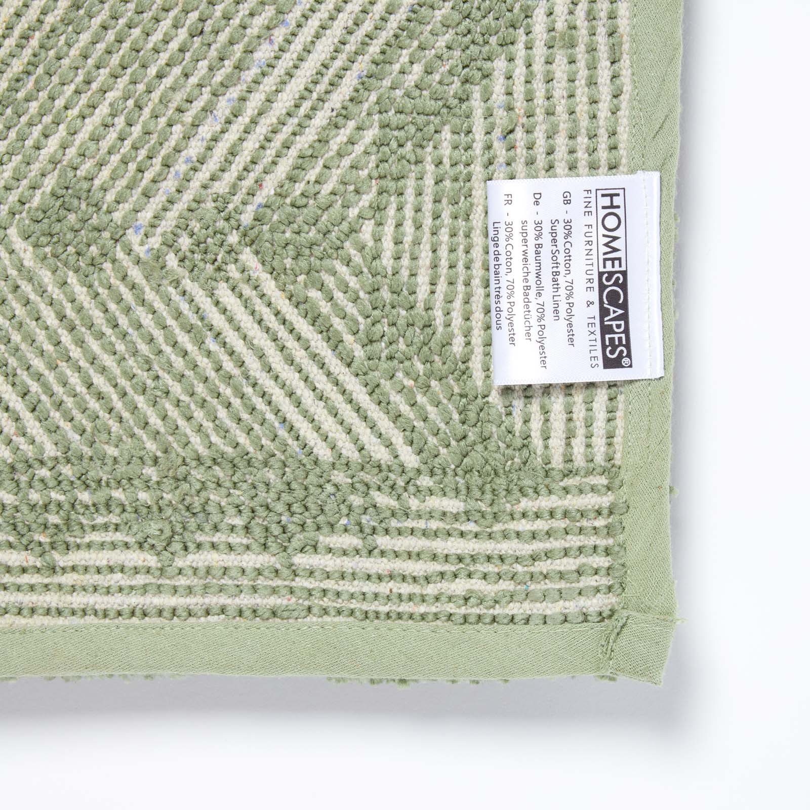 Chevron Geometric Pattern Thick Bathmat | 50 x 80cm | Green