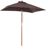 2x1.5m Wooden Patio Umbrella Parasol | Brown
