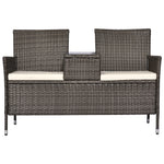 Outsunny 2 Seater Rattan Wicker Loveseat With Drink Table
