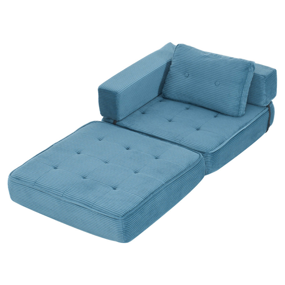 Folding Sofa Bed With Pillow | Blue