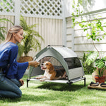 Portable Elevated Dog Bed With Removable Canopy, 76 X 61 X 70 Cm