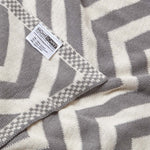 Chevron Herringbone Cotton Knitted Throw | 150cm x 200cm | Grey