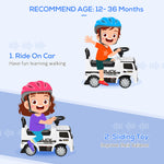 3-in-1 Ride On Car Kids Mercedes Truck Storage For 12 - 36 Months | White