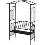 Garden Arbour Arch Metal Bench Loveseat