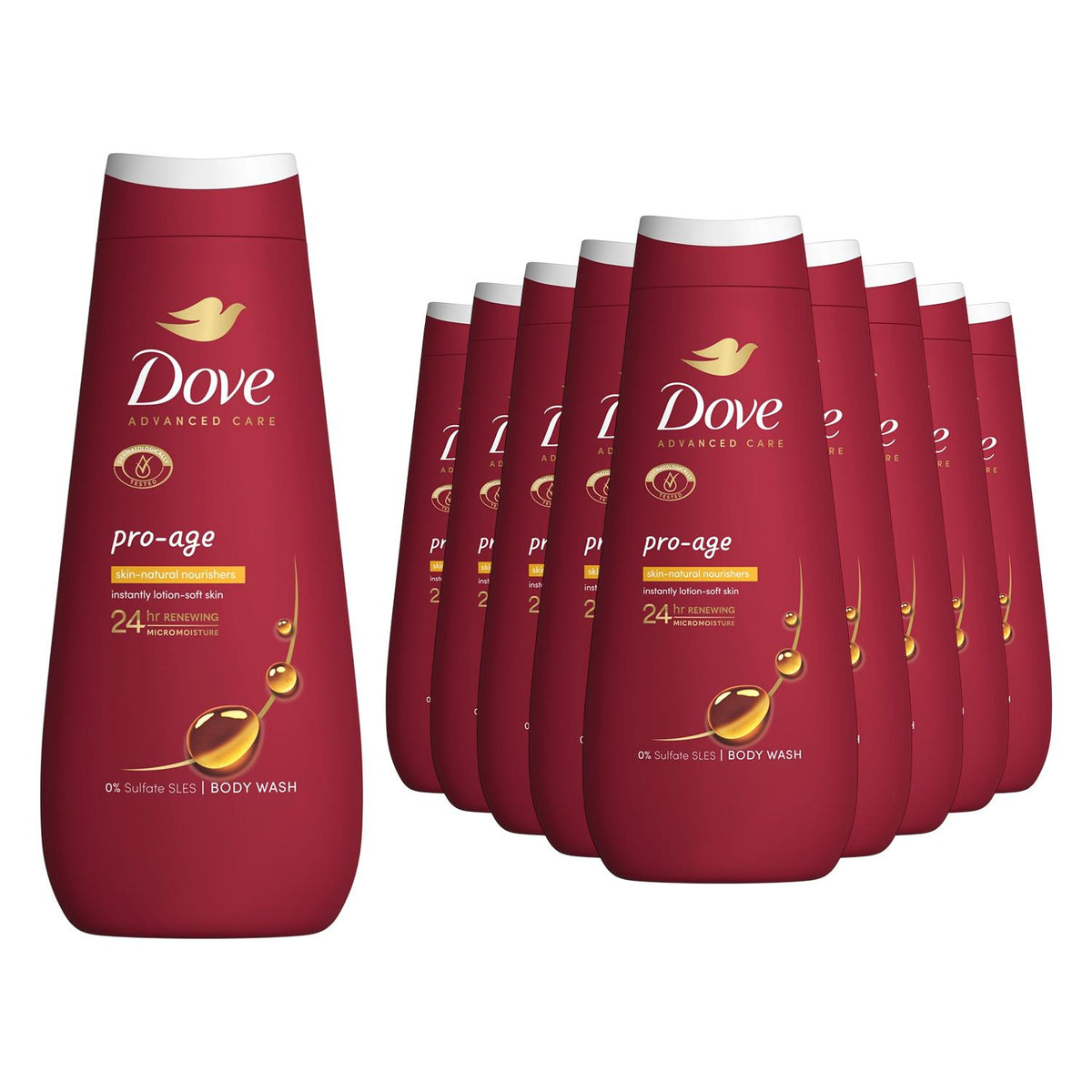 Advanced Care Pro Age Body Wash 24h Renewing Micromoisture 400ml | Set of 10 | White