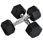 2x4kg Rubber Hex Dumbbells For Home Gym | Black
